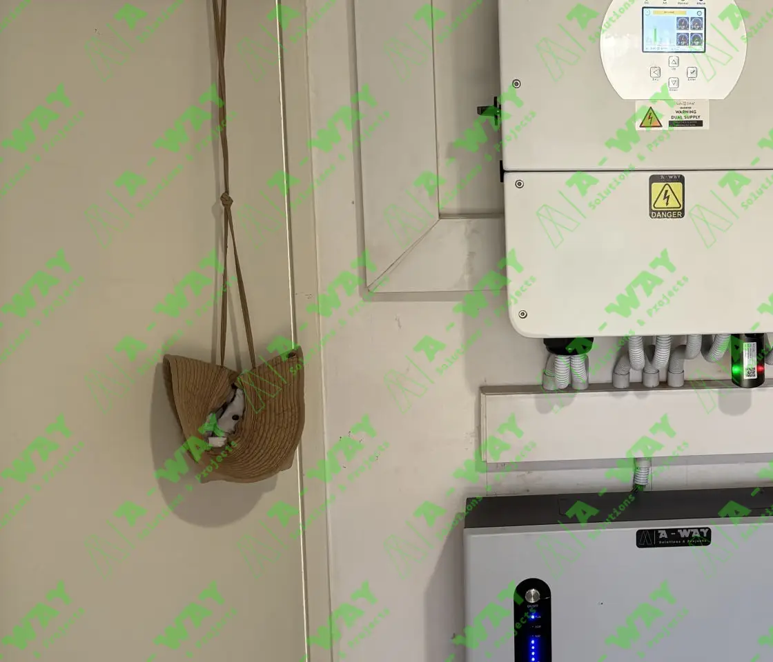 Sunsynk solar inverter installed as part of a home energy system.